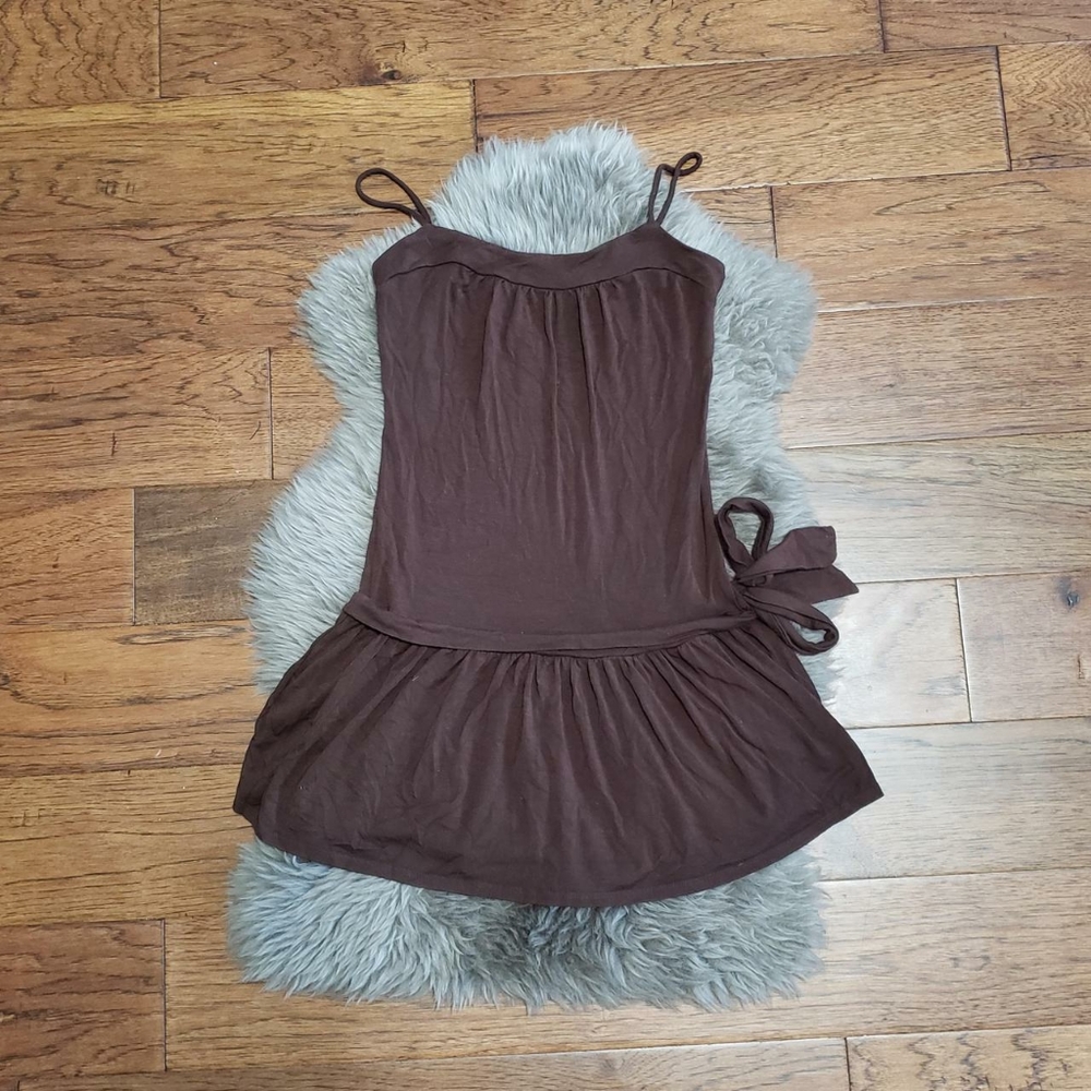 GUESS Brown Bow Tie Dress